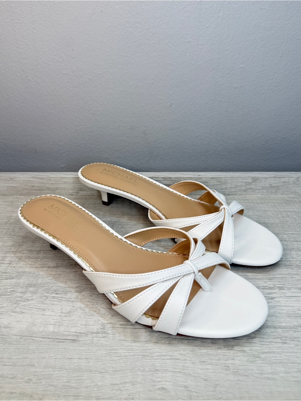 MICHAEL BY MICHAEL SHANNON ZURI DRESS SANDAL KITTEN HEEL SIZE 8.5 - Picture 11 of 12